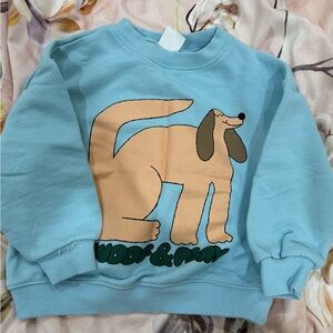 Zara Light Blue Top with Dog Design